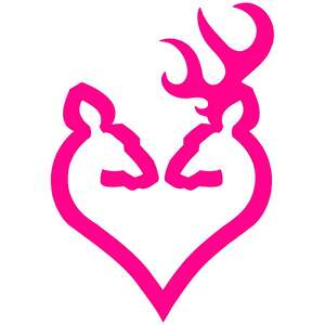 Browning Pink Buck Heart Decal - 6in