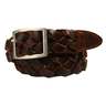 American Endurance Men's Full Grain Leather Braided Belt with Nickle Buckle