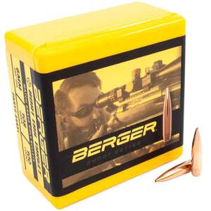 Berger Boat Tail Target Rifle 6mm 108gr Reloading Bullets - 100 Count
