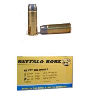 Buffalo Bore Heavy 480 Ruger 410gr WFN Handgun Ammo - 20 Rounds