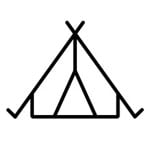 Campsite tent icon