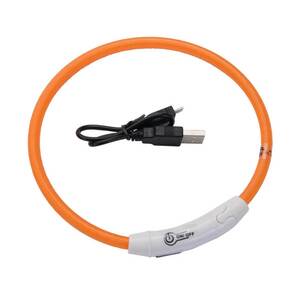 Coastal Pet Products USB Light-Up Dog Collar - Orange - 24in