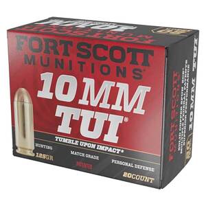 Fort Scott Munitions TUI 10mm Auto 125gr SCS Centerfire Handgun Ammo - 20 Rounds