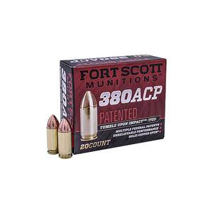 Fort Scott Munitions TUI 380 Auto (ACP) 95gr SCS Centerfire Handgun Ammo - 20 Rounds