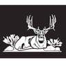 Hunters Image Bedded Buck Decal - Small - 4.5in X 4in