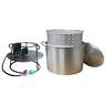 King Kooker Outdoor Double Jet Cooker Package with 90 Quart Aluminum Pot - Silver