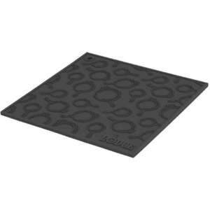 Lodge Cast Iron 7 Inch Square Black Silicone Trivet With Skillet Pattern