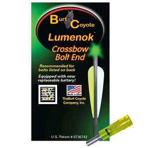 Lumenok Green Flat Lighted Gold Tip Knocks - .300, 3pk