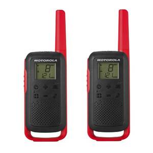 Motorola Talkabout T210 Rechargeable Two-Way Radios - Black/Red