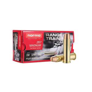 Norma Range & Training 357 Magnum 158gr FMJ Handgun Ammo - 50 Rounds