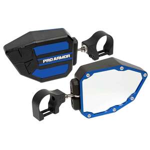 Pro Armor 1.75in Clamp Side View Mirrors - Polaris Blue