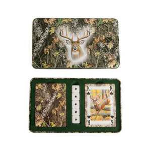 Rivers Edge Deer Playing Cards with Dice in Collectable Tin