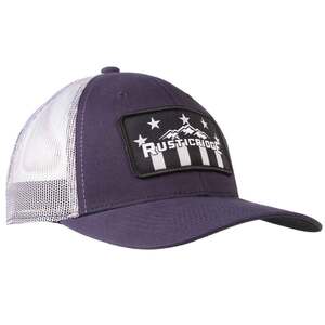 Rustic Ridge Flag Logo Patch Trucker Hat - Navy/Charcoal - One Size Fits Most