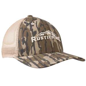Rustic Ridge Mossy Oak Bottomland Adjustable Trucker Hat - Tan - One Size Fits Most
