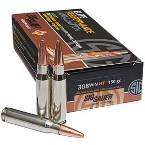 Sig Sauer Elite Hunting 308 Winchester 150gr JHP Centerfire Rifle Ammo - 20 Rounds