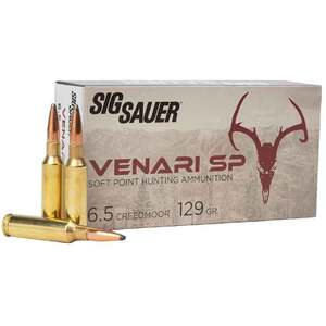 Sig Sauer Venari SP 6.5 Creedmoor 129gr Soft Point Rifle Ammo - 20 Rounds