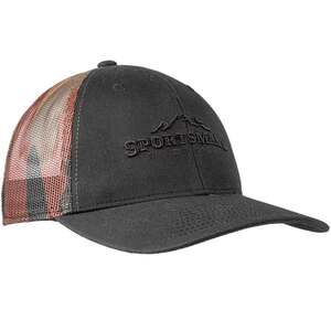 Sportsman's Warehouse Embroidered Logo Trucker Hat - Black/Woodland Camo - One Size Fits Most