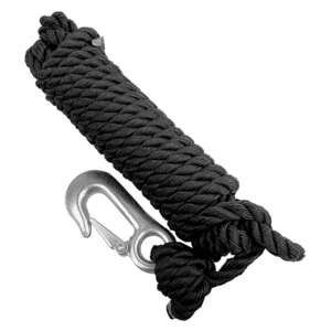 T H Marine Trailer Winch Rope With Hook - Black
