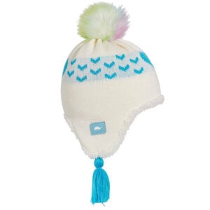 Turtle Fur Girls' Sophie Faux Fur Pom Beanie - Turquoise - One Size Fits Most