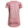 Under Armour Girls' Freedom Flag Foil Short Sleeve Casual Shirt - Pink Elixir - XL - Pink Elixir XL