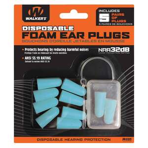 Walker's Disposable Foam Passive Earplugs - Blue