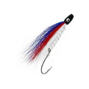 Zak Tackle SalmonFly Trolling Fly - Blue Red White/Pearl Bead/Black Head
